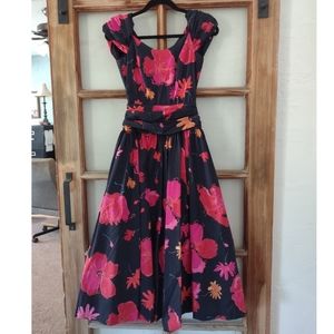 Vintage Laura Ashley Floral Fit and Flare Dress